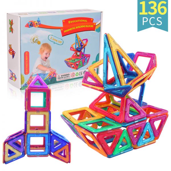 136pcs Hot Sales Magnetic Designer Magnet Building Blocks Accessories Educational Constructor Toys For Children