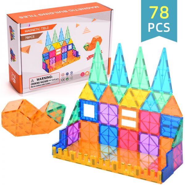 78pcs 2023 Wholesale Magnetic Building Block Educational Toys Children Gift