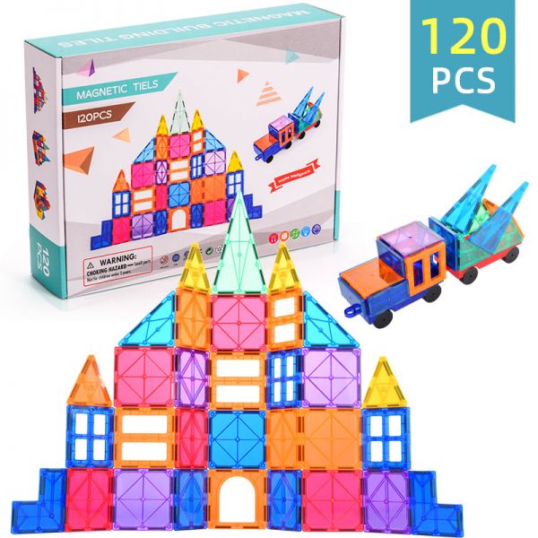 120pcs Popular Sales Magnetic Blocks Toys Educational Kids Magnetic Building Tiles Toy