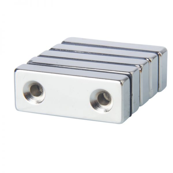 Double Countersunk Hole Magnet Neodymium Rectangle High Power Magnet