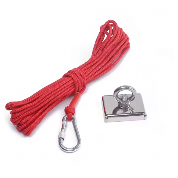 2000 LBS Fishing Magnet Kit – Single-Sided Pull Force, 105mm Diameter, With Rope & Carabiner
