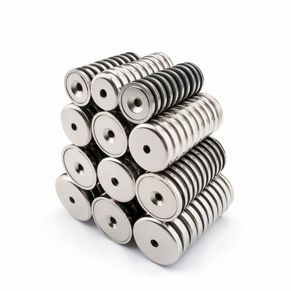 Cup Pot Magnet Countersunk Hole N52 Neodymium Pot Magnet for Mounting Screw with Countersunk and Screw